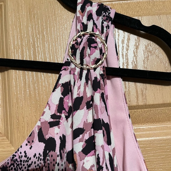 Laundry By Shelli Segal All Over Animal One Shoulder Midi Dress Exotic HD06D71 - Picture 8 of 15